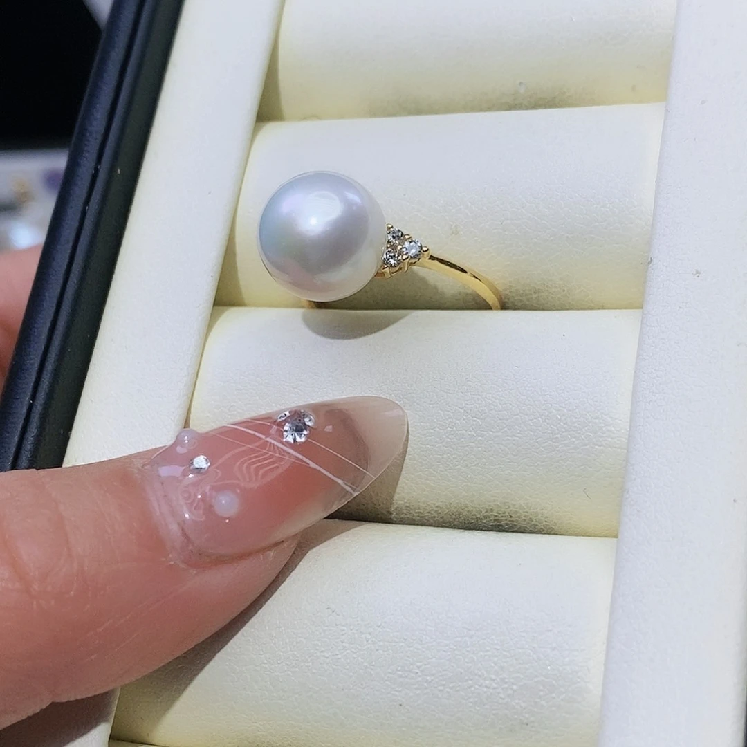 淡水珍珠戒指银S925镶嵌