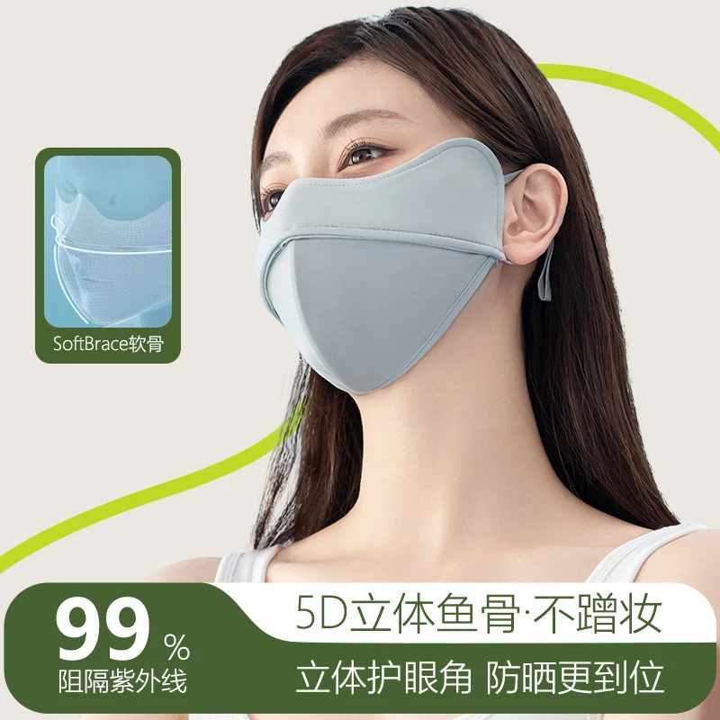 护眼角防晒口罩女男高颜值透气薄款夏季防紫外线遮阳脸罩冰丝面罩