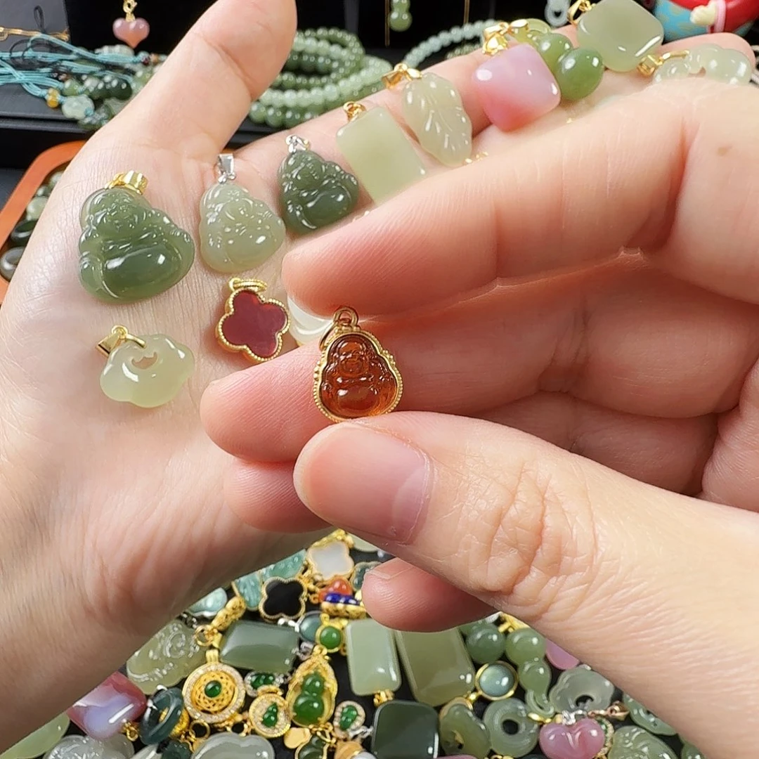 琥珀银S925镶嵌颈饰