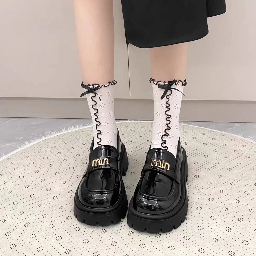 【思慧专属】英伦风乐福鞋女春季新款白搭一脚瞪单鞋-A12