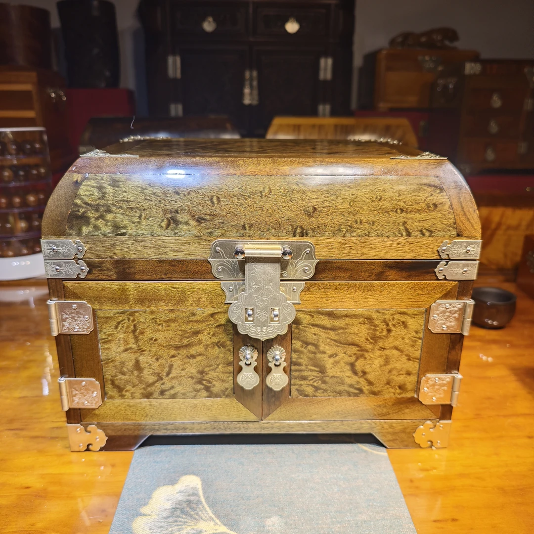 阴沉木满花嫦娥奔月首饰盒全手工木制实木榫卯结构收纳盒礼品盒