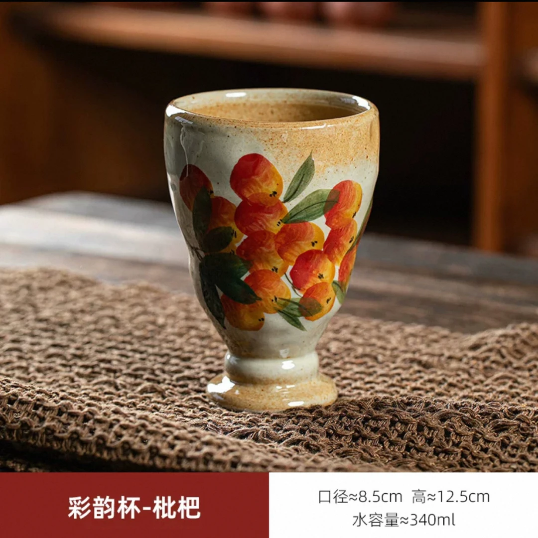 手捏手绘创意陶泥高脚杯