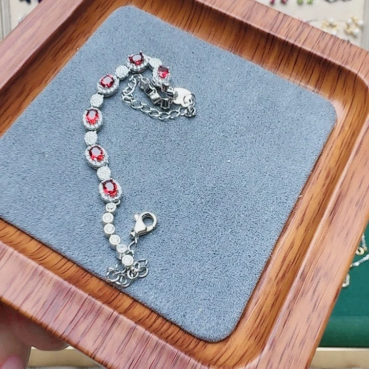 蓝宝石手链银S925镶嵌