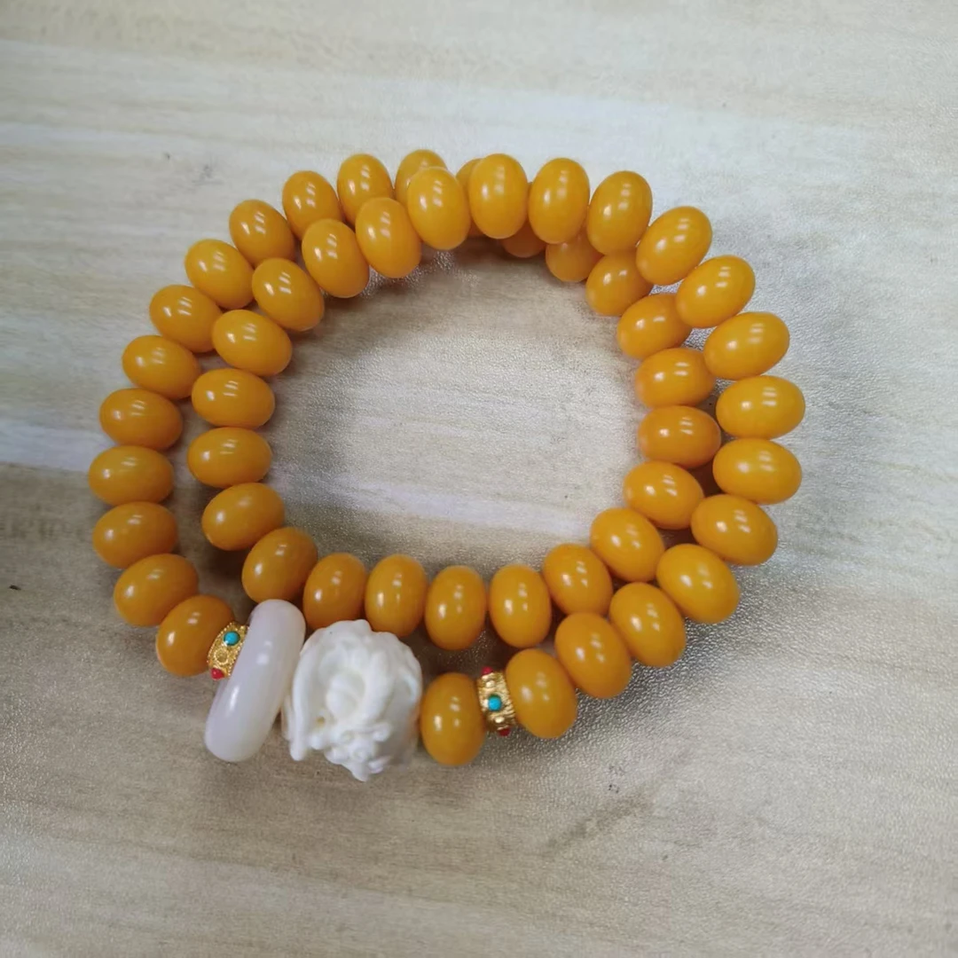 D114手工手串自用把玩黄醒狮(不带盒)