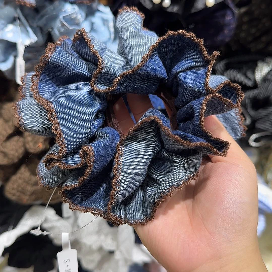 无非金属咖色边深色牛仔发圈