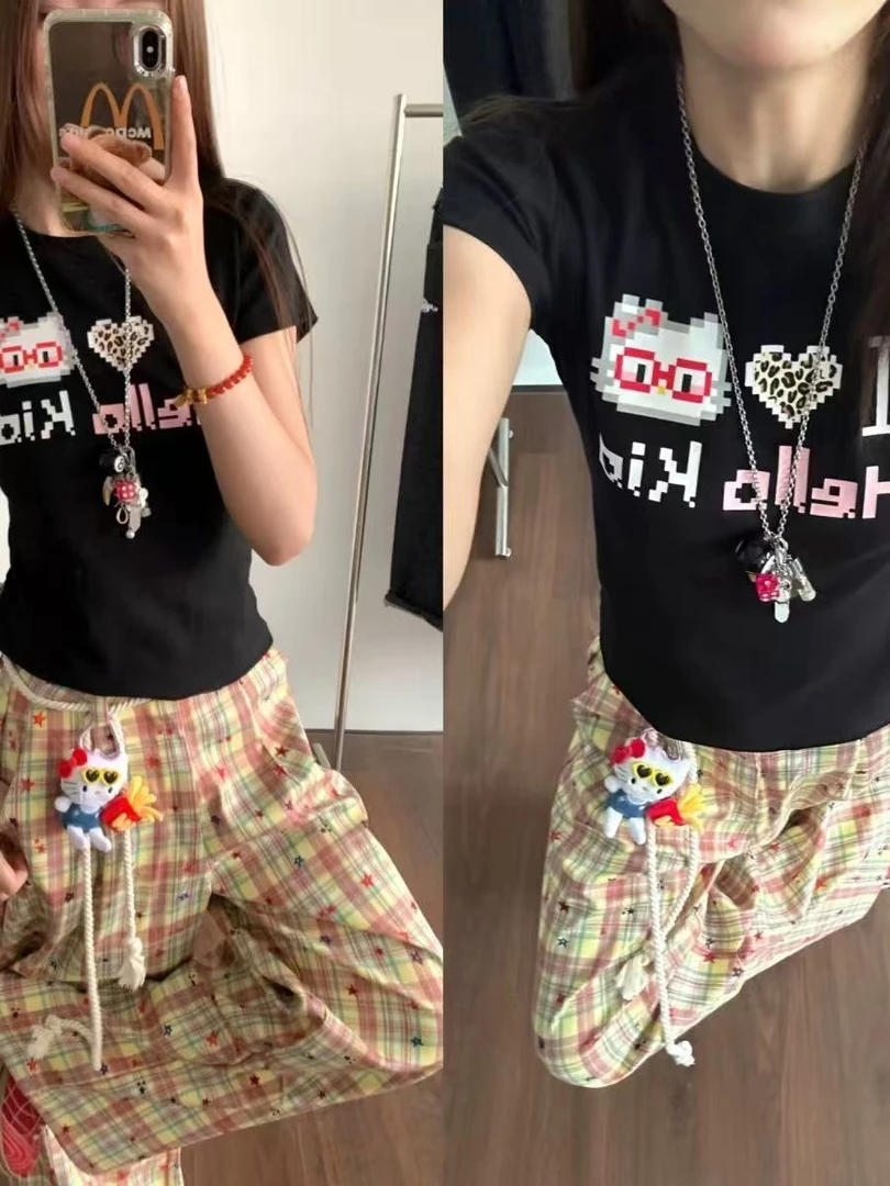 米满满-mumu（773#）潮流卡通kitty猫印花T恤