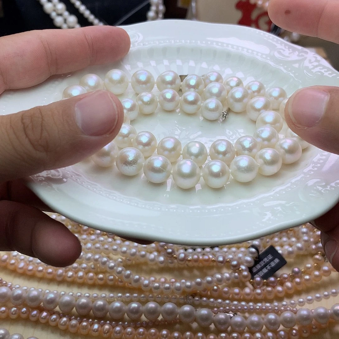 未镶嵌淡水珍珠9-11a140项链