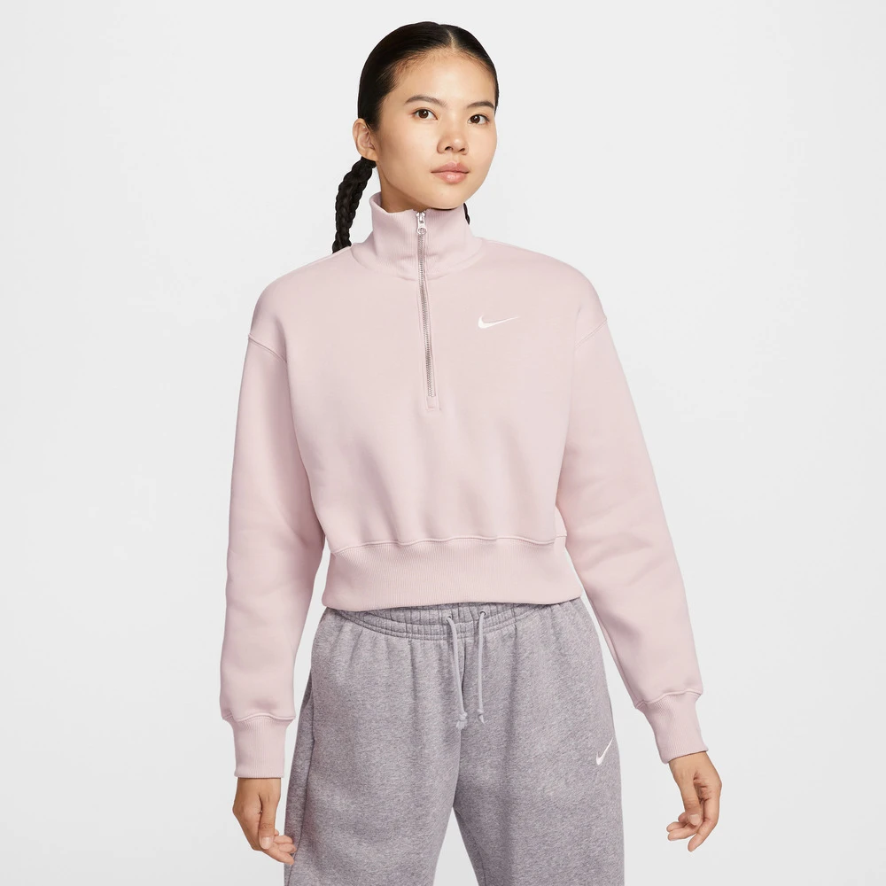 NIKE耐克女子AS W NSW PHNX FLC QZ CROP卫衣DQ5768-667