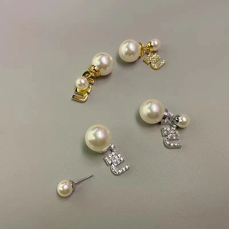 铜合金耳饰 1385 高版本 MIN家珠光韩系轻奢耳环