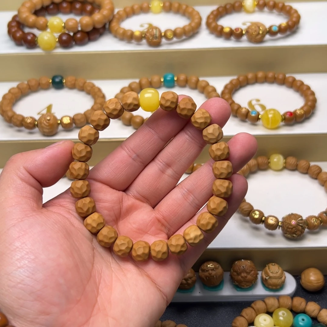 猴头核桃吊坠奶酪10原矿配饰 原色精工