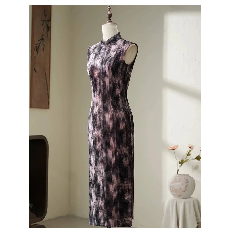 SMJ241-85国风中式改良旗袍2025新款年轻款女复古修身连衣裙