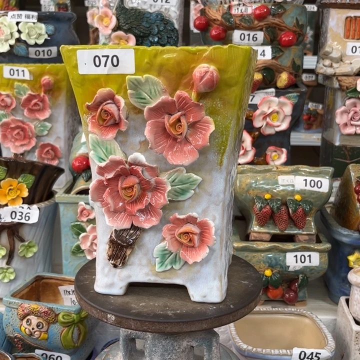 紫砂花盆粗陶材质多肉花盆