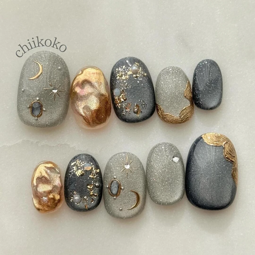 高级轻奢纯手工穿戴甲短款爆款冰透气质显白日系风美甲指甲贴贴片