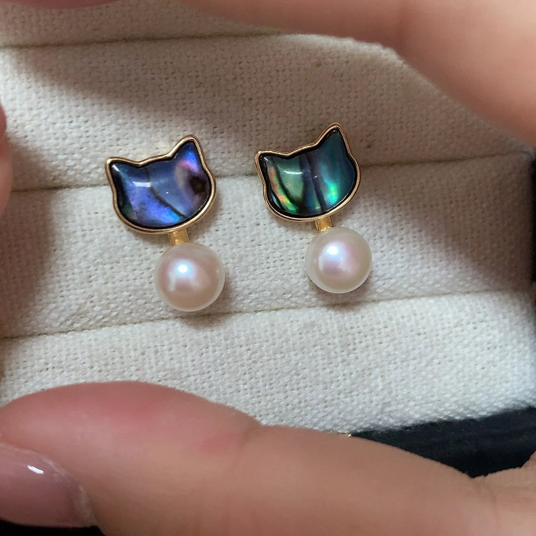 淡水珍珠耳饰合金