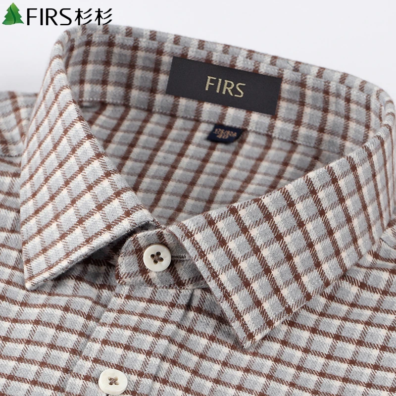 【纯棉磨毛】杉杉衬衫男长袖格子秋季休闲商务百搭男款全棉衬衣男