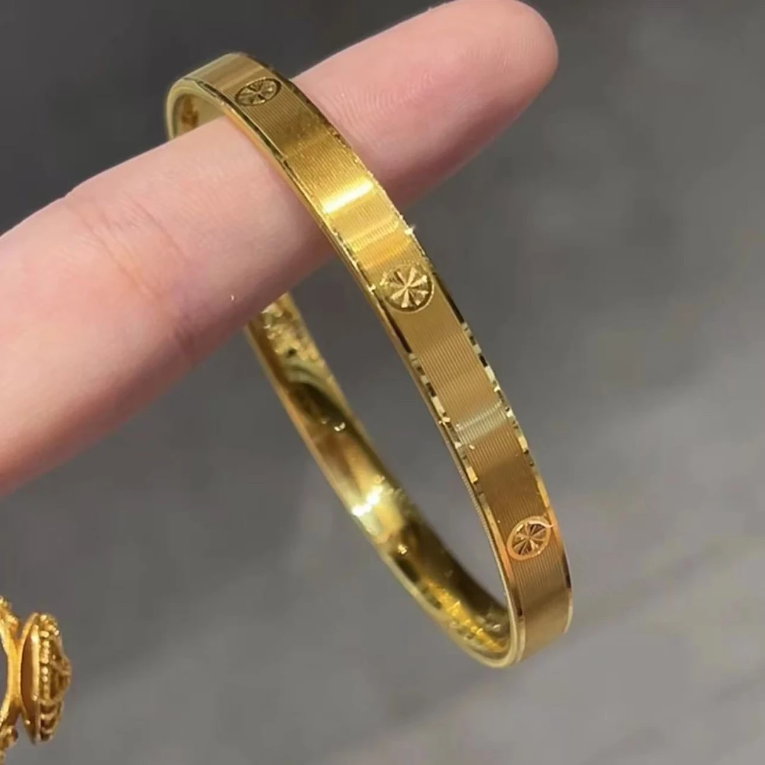 足银手镯 卡家拉丝米字手镯