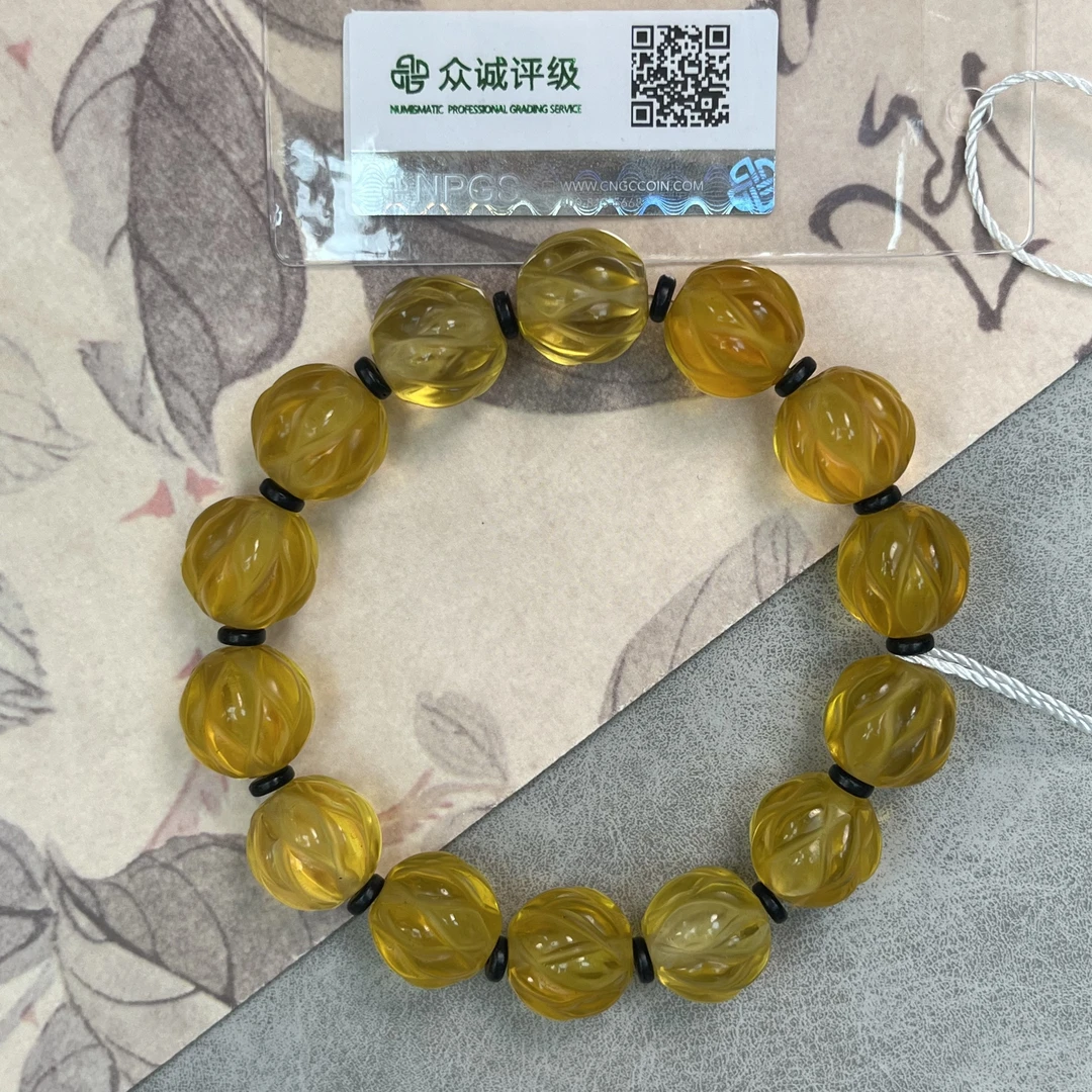 清代 黄水晶 素串 手串 YZ0570 [燕赵造物司］