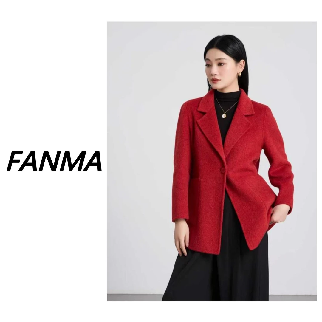 #纯羊毛大衣# 西装领一粒扣设计气质濮院羊毛大衣 F185-8080