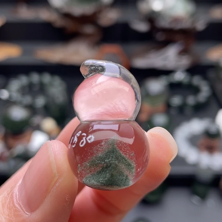 颈饰未镶嵌水晶绿幽灵聚宝盆金字塔葫芦