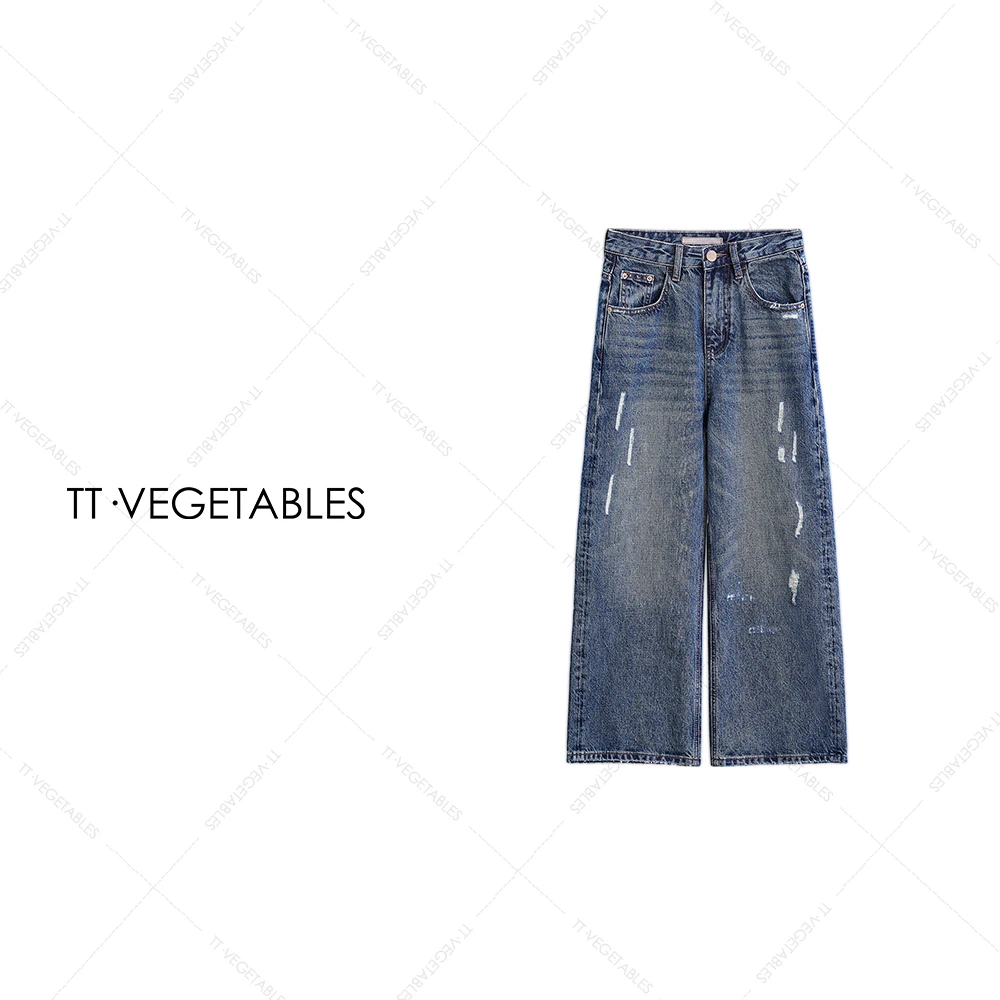 噢芬/小个子 【雾岛】 高腰阔腿裤长裤牛仔裤潮流521026