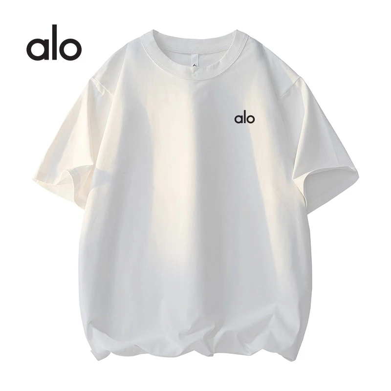 alo经典柔软棉质Polo衫简约韩版短袖T恤夏季宽松百搭情侣上衣纯棉