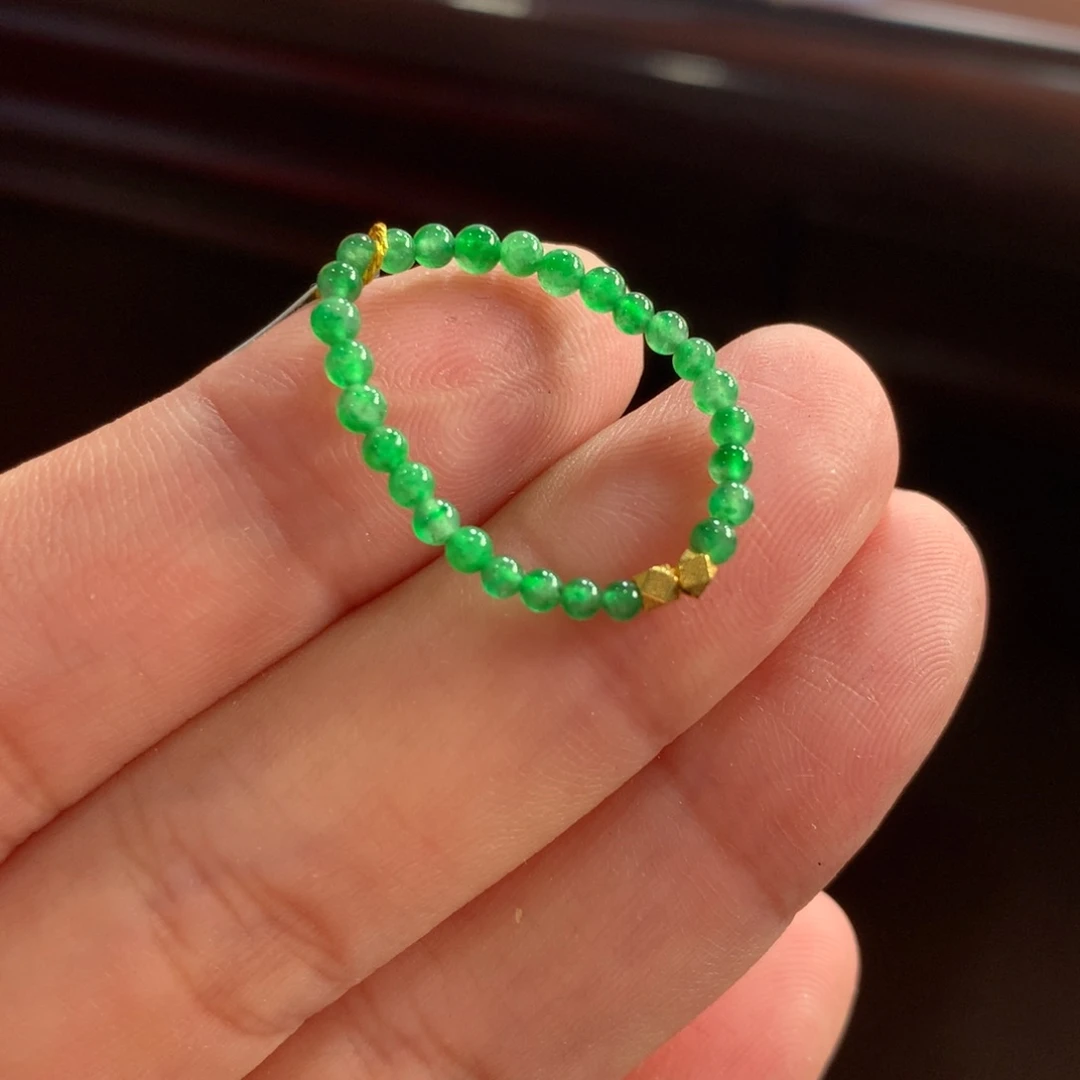 翡翠未镶嵌戒指翡翠冰底冰阳绿卡2.60+