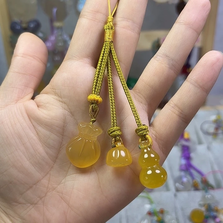 手机挂件尊贵黄福袋莲蓬葫芦