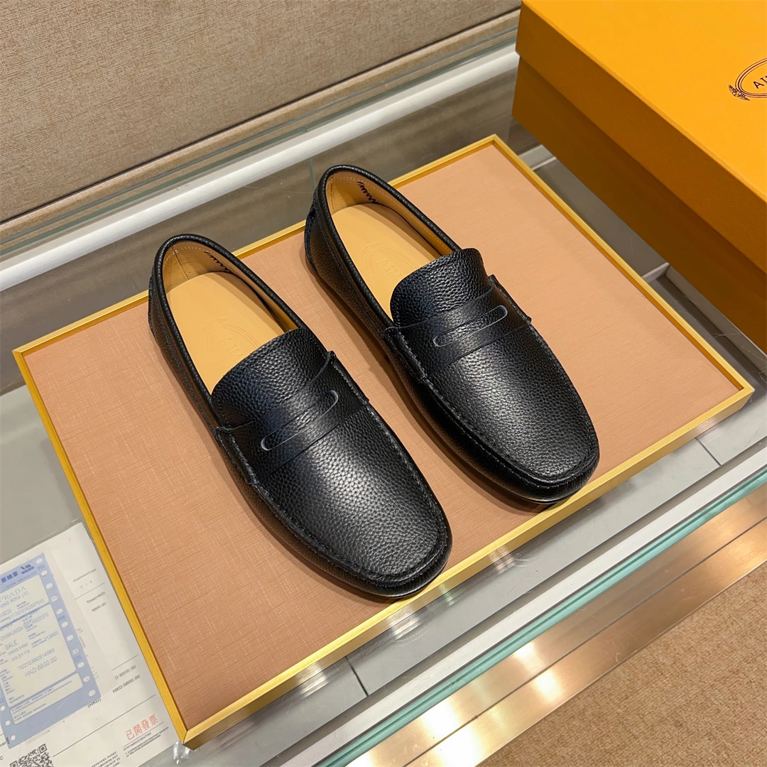 2025夏季新款真皮一脚蹬软底套脚舒适时尚豆豆鞋懒人鞋透气休闲鞋