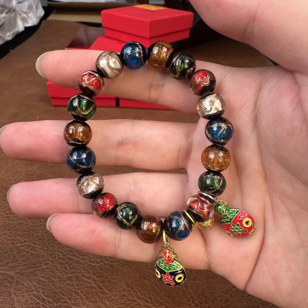 合成金属琉璃手链 琉璃18籽手串(无礼盒)S0534