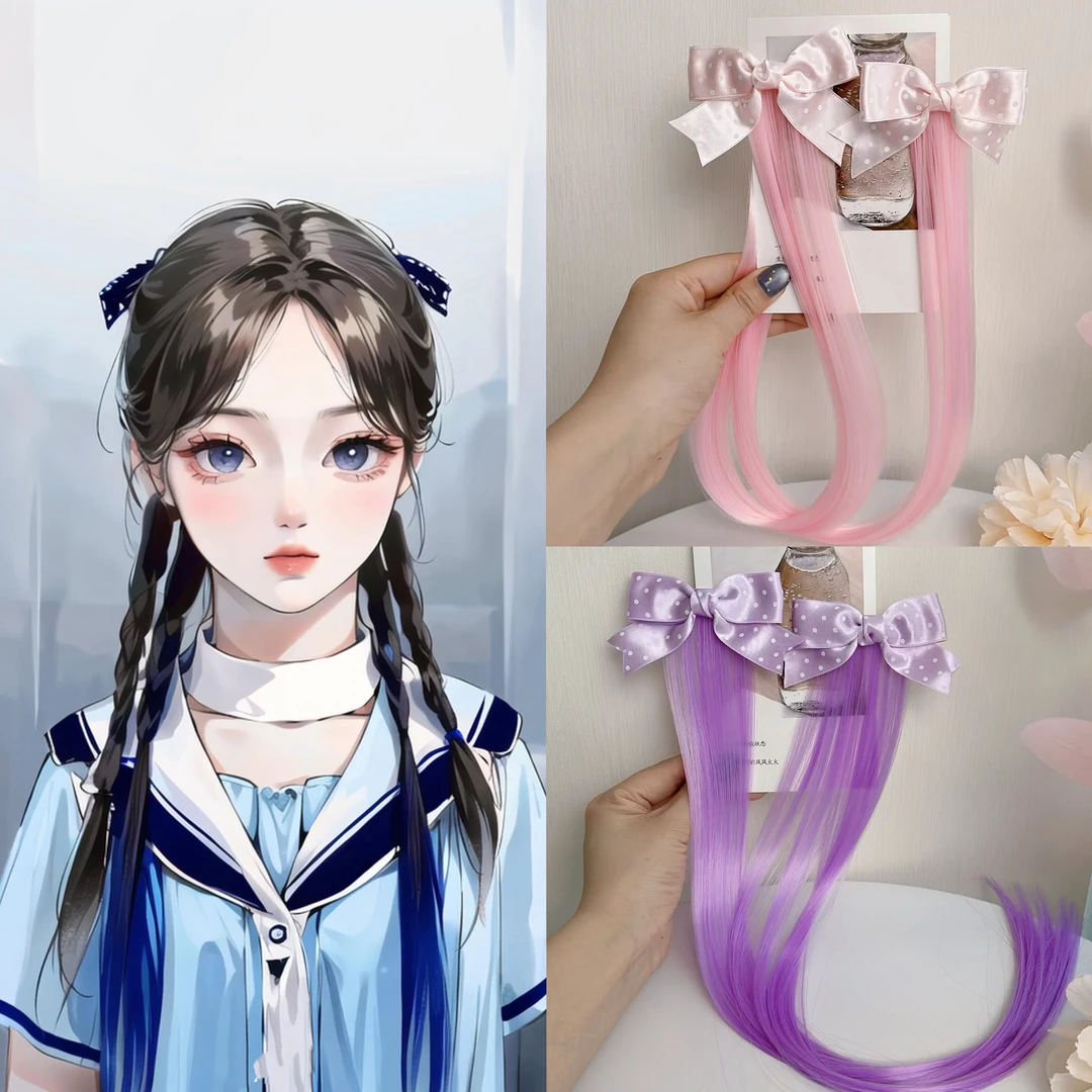 店铺原创波点发夹拼接彩色发片公主风甜美发夹发饰