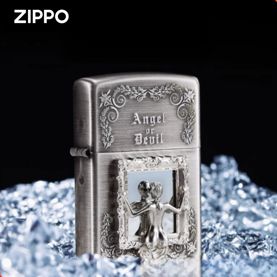 ZIPPO/之宝千语熏银镜中人 正品打火机天使魔鬼性感美女骷髅DYJ1