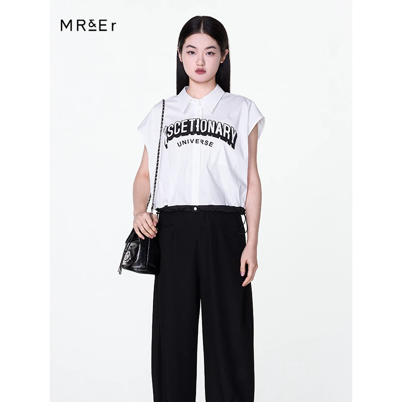 【籽言专属】夏季新款白色法式小众设计感无袖上衣衬衫R4B20921