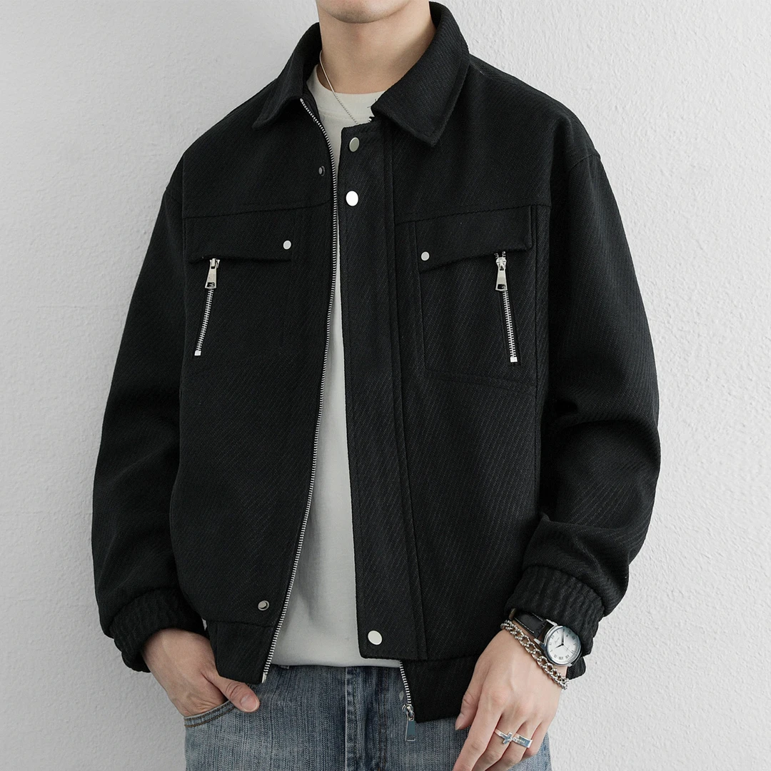 玛斯柏美式夹克外套男士春秋冬季翻领潮流复古百搭保暖防风上衣服