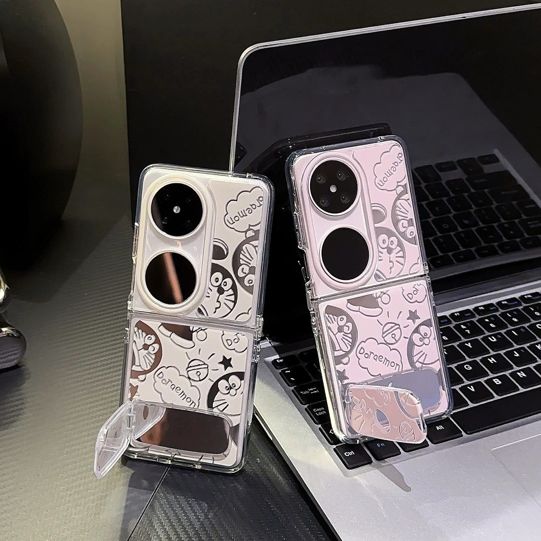 哆啦A梦适用于华为POCKET2手机壳镜面折叠FINDN3FLIP华为pocketS
