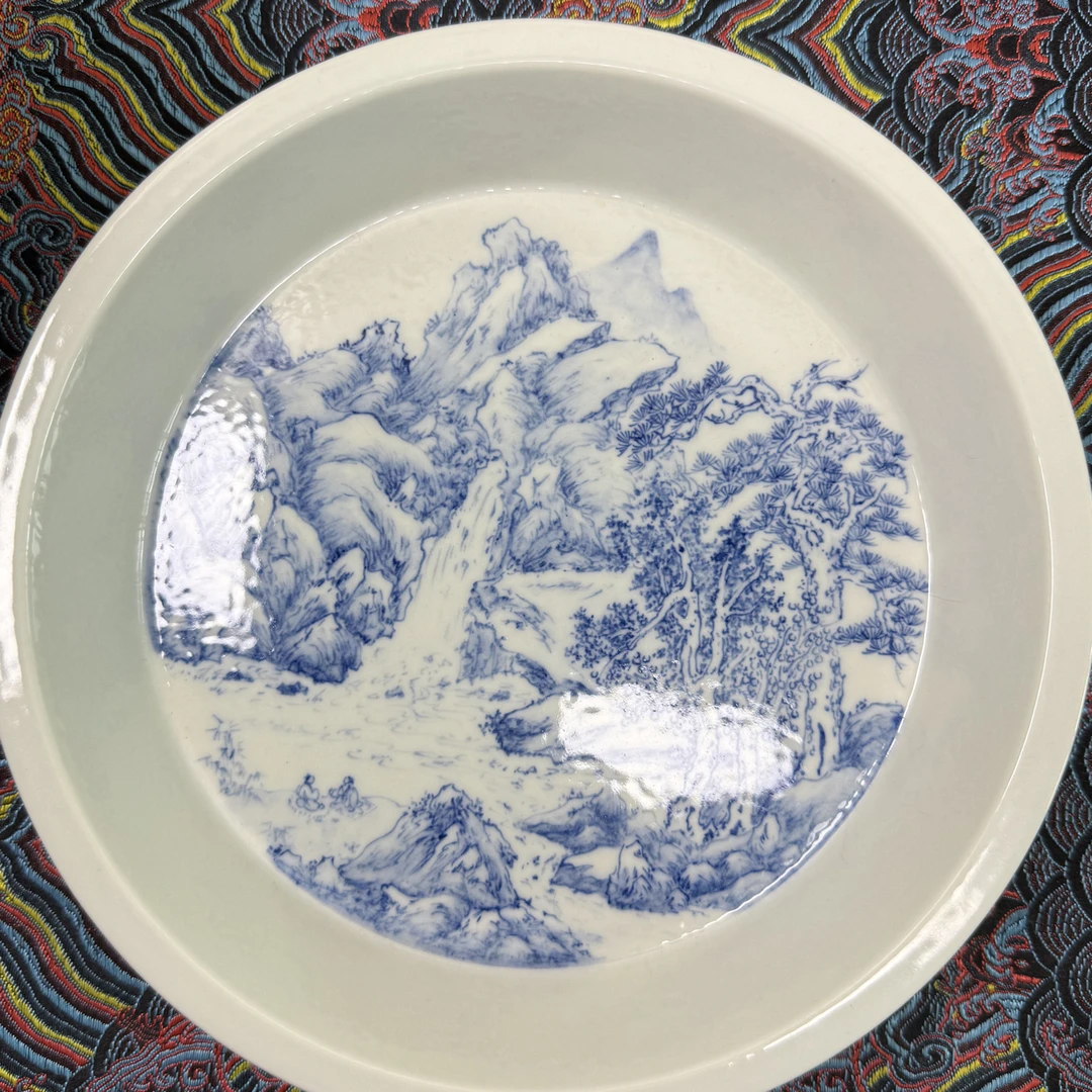 景德镇陶瓷直径20.5厘米内外满绘微瑕（有釉坑）壶承干湿泡台壶拖