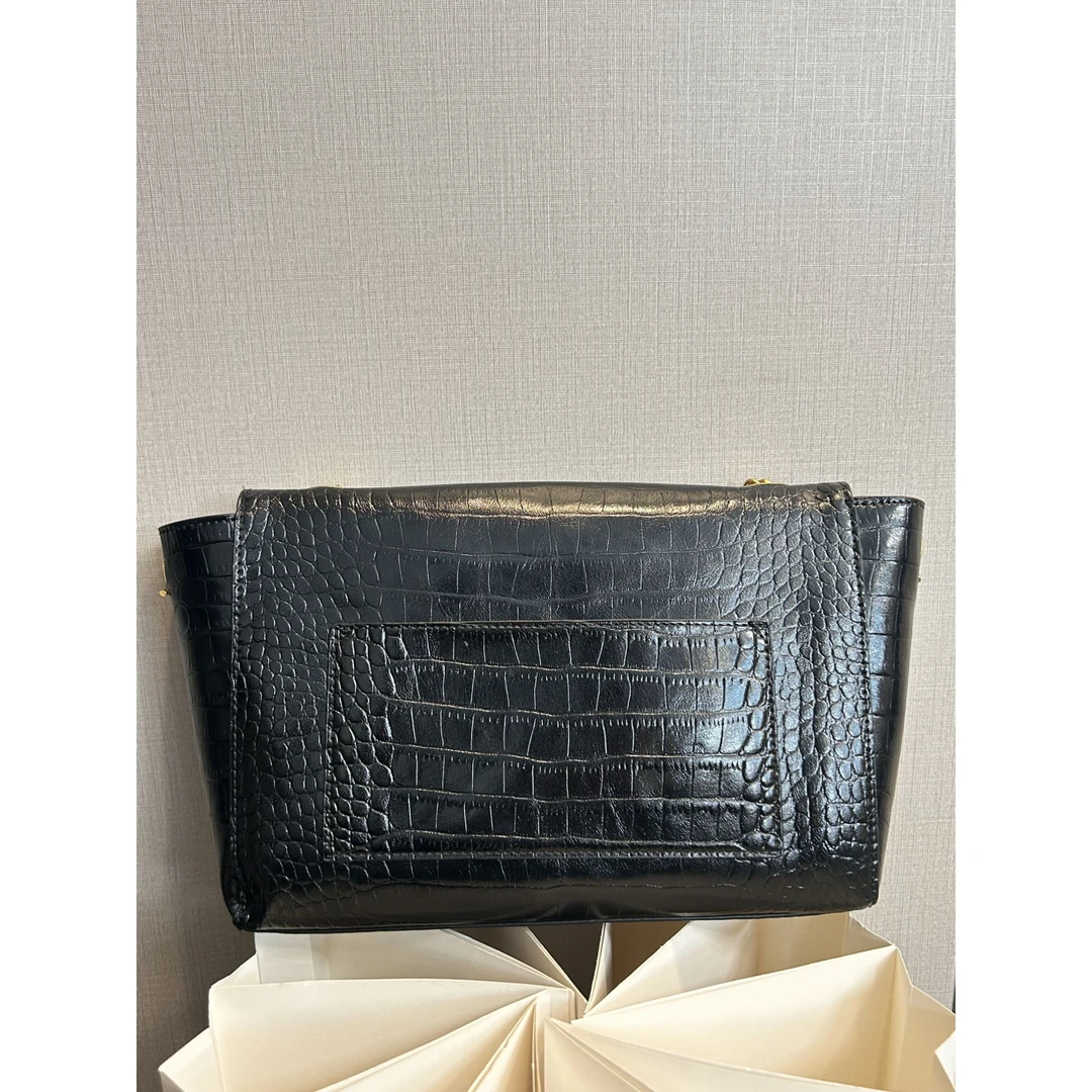 TOLEX2025新款手工时尚百搭女包双面黑棕色29cm