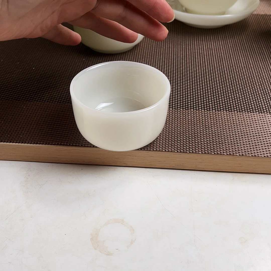 瓷片智**艺高档翡翠玉瓷主人杯