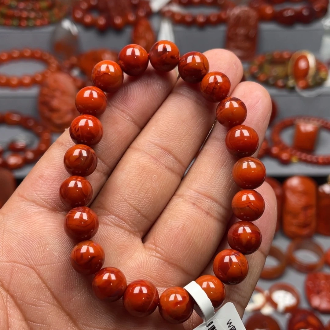 南红玛瑙未镶嵌珠宝奇石单圈9