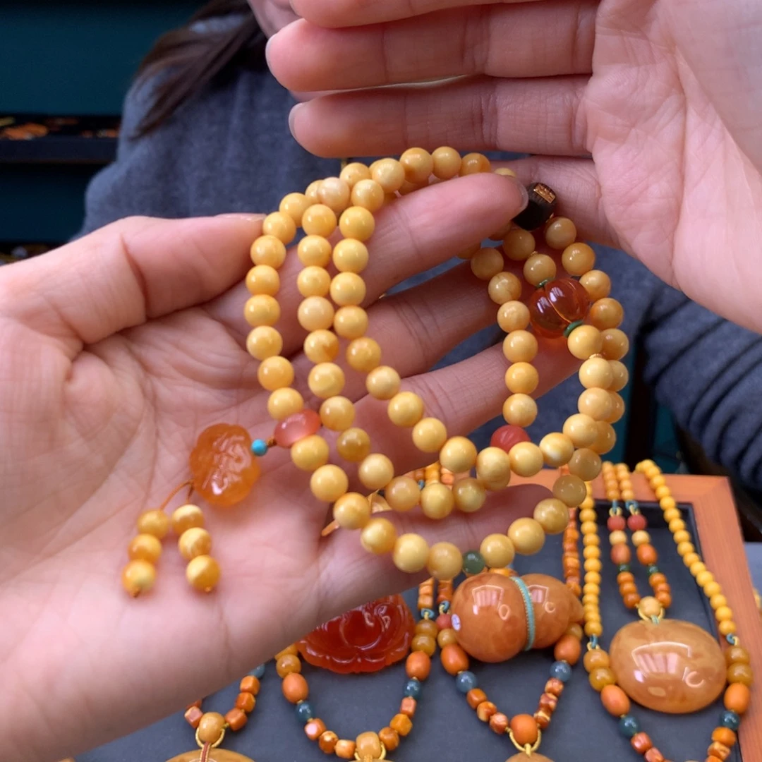 蜜蜡未镶嵌手串天然