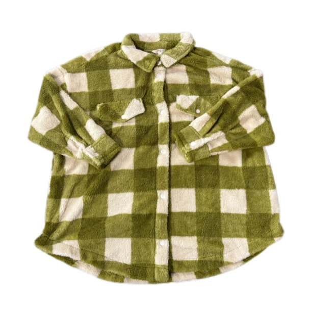 羊羔毛翻领男女同款格子外套