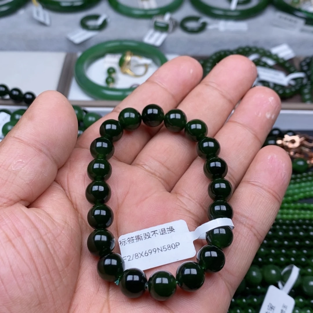 未镶嵌手串和田玉（碧玉）10mm