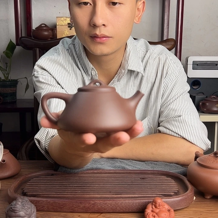 紫砂茶壶原矿紫泥160cc子冶石瓢