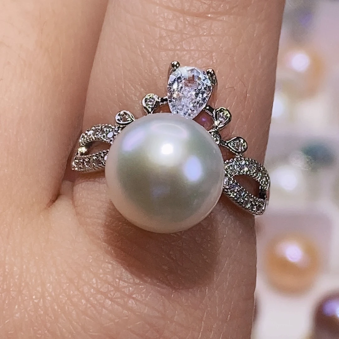 淡水珍珠戒指合金