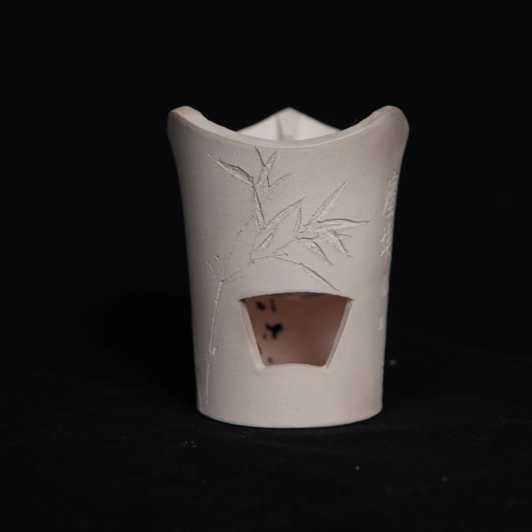 小mini“菩提本无树”邱彬刻绘白泥凉炉文人茶器煮茶炉