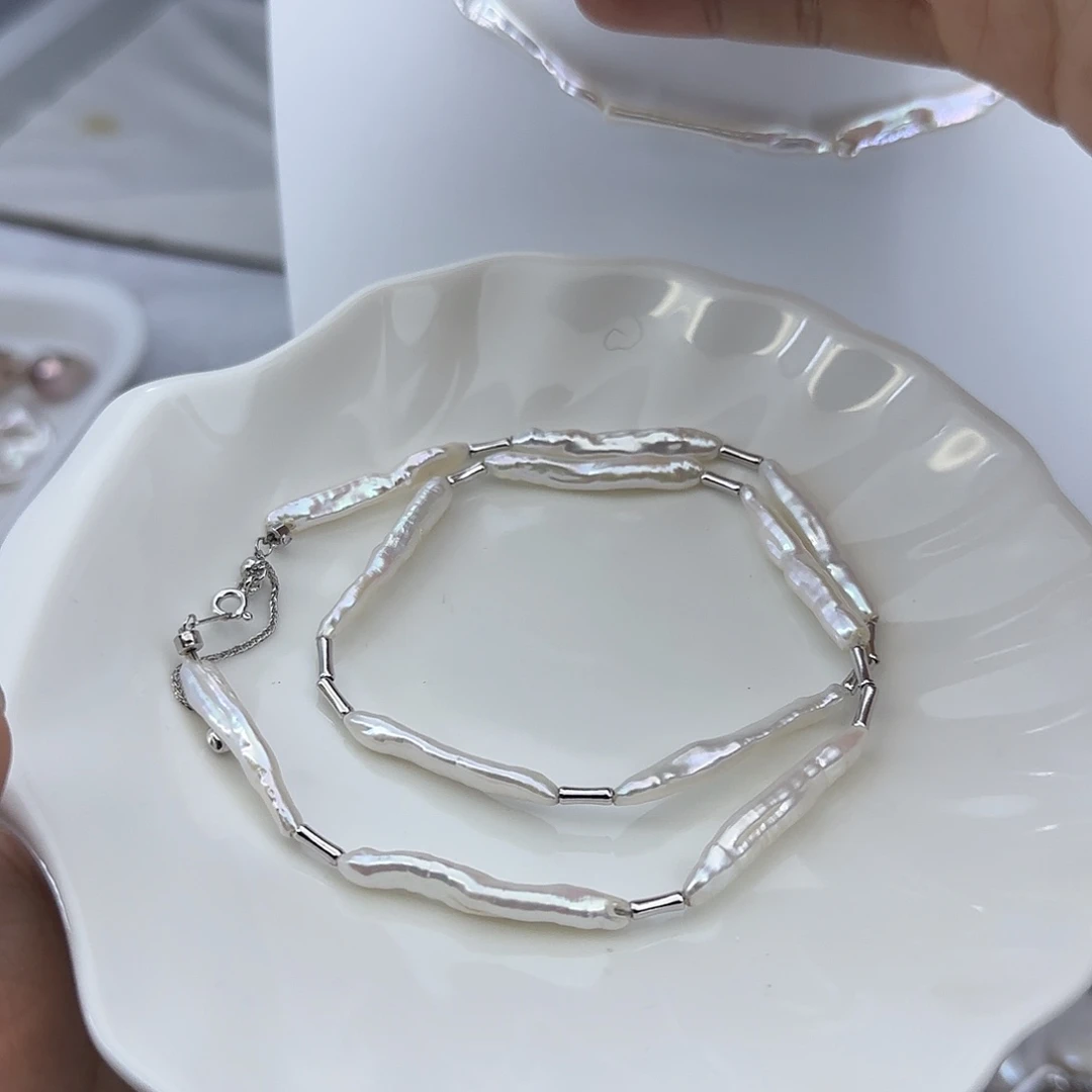 婷***0耳饰银S925镶嵌淡水珍珠