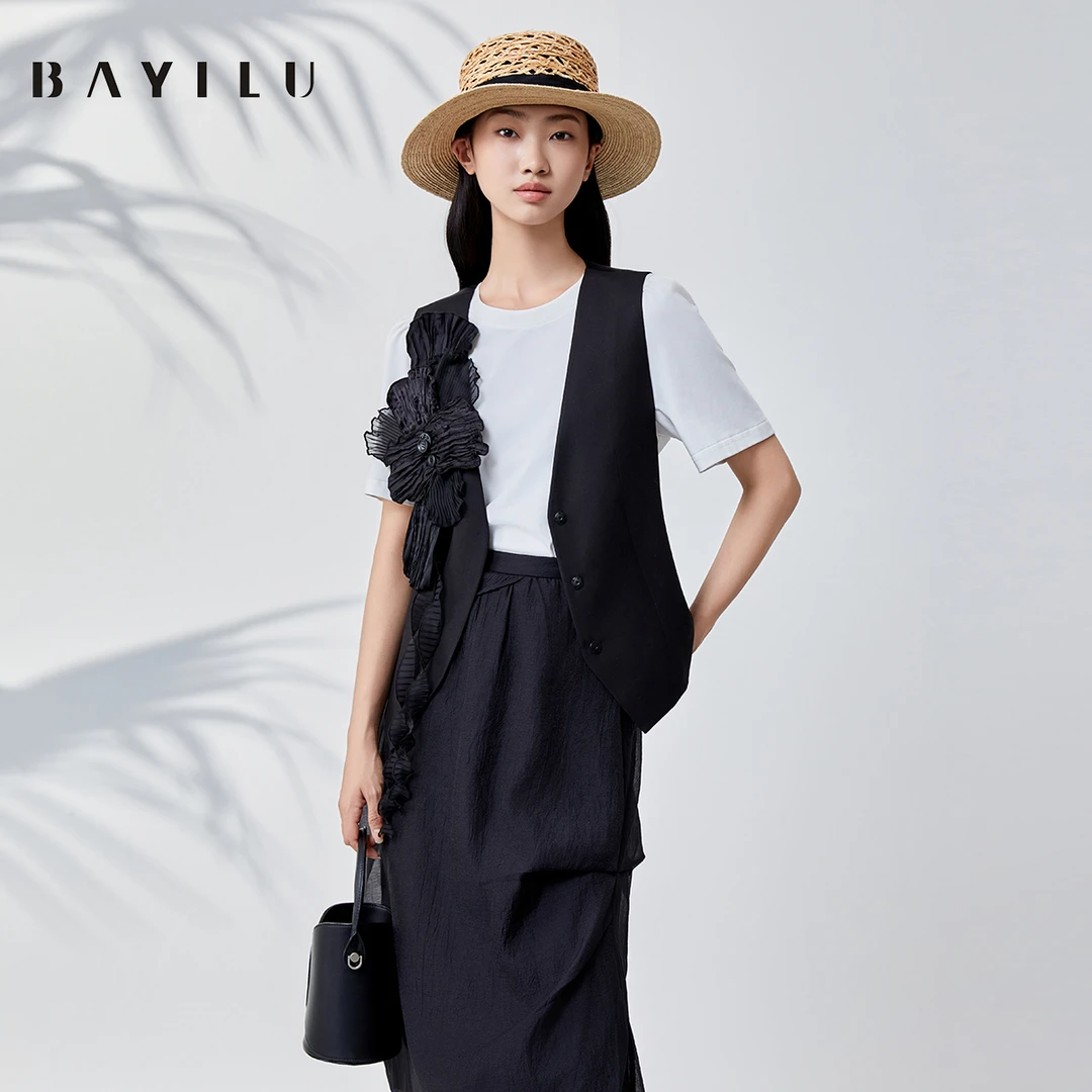 【尚雅】芭依璐2025夏季新款时尚马甲外套90W5003