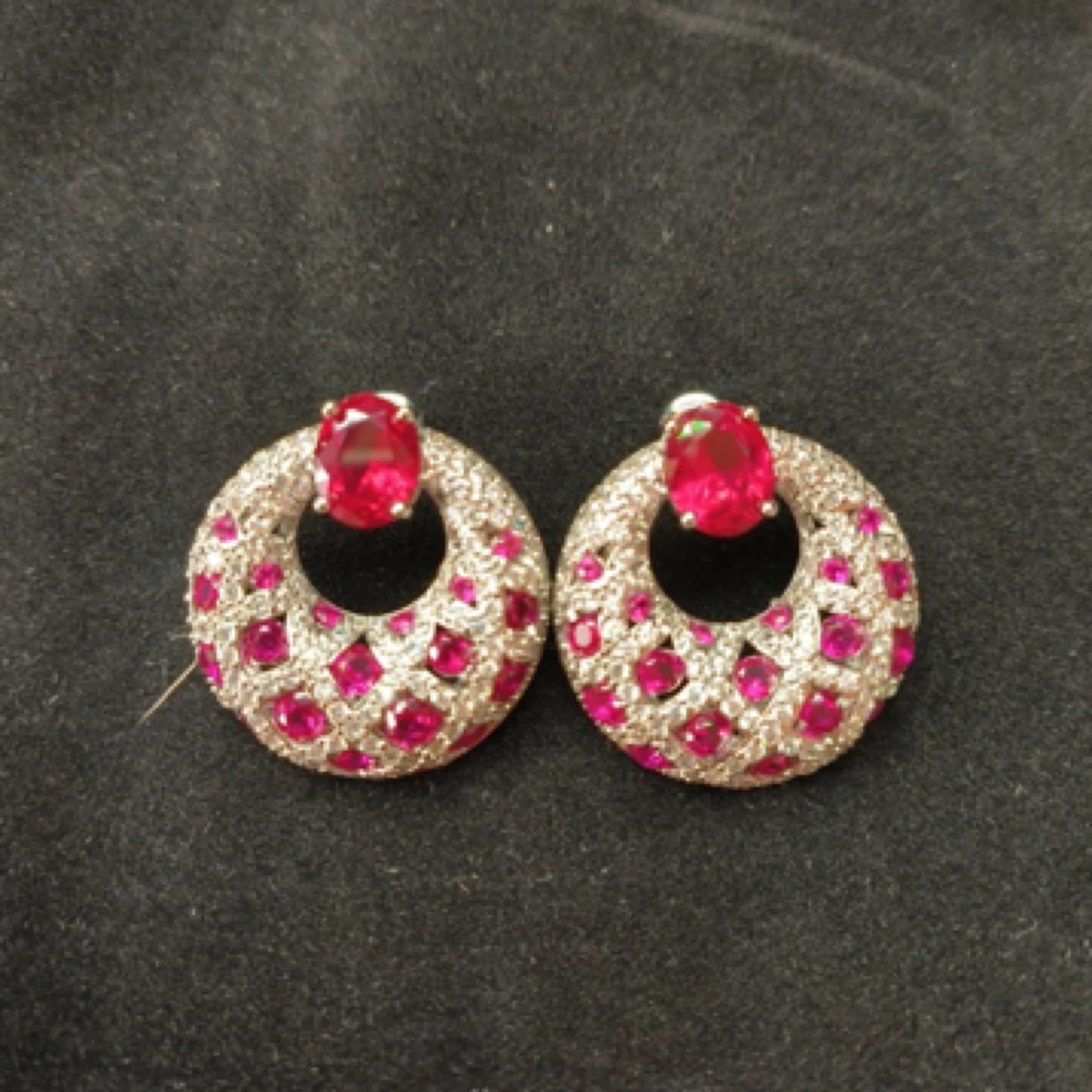 奢华高定培育红宝石耳钉43