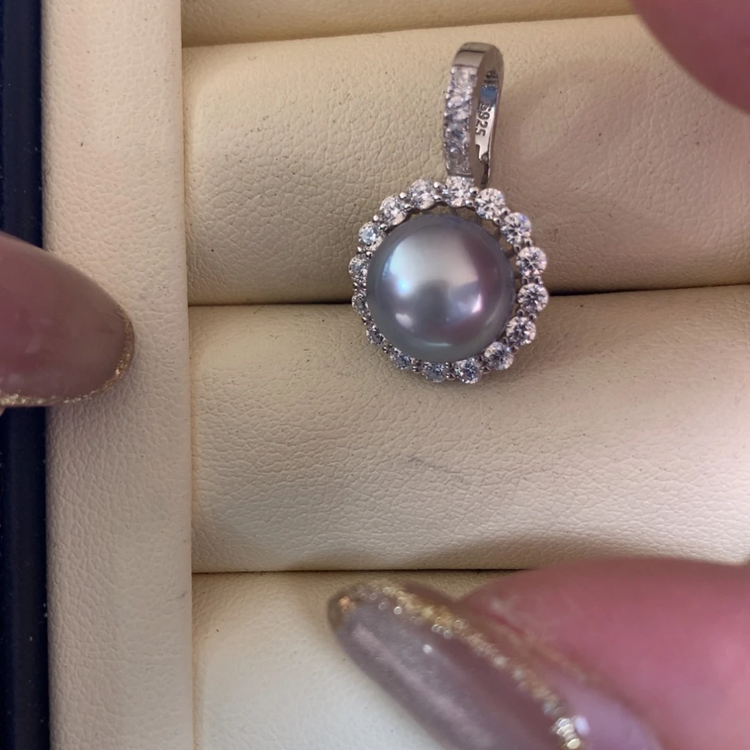 海水珍珠银S925镶嵌颈饰