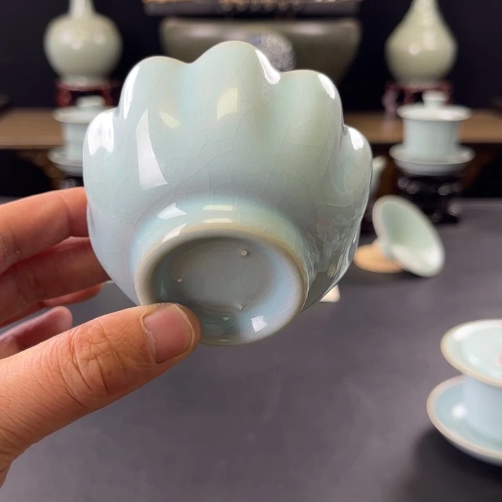 杯焱**巴天青釉莲花主人杯全品
