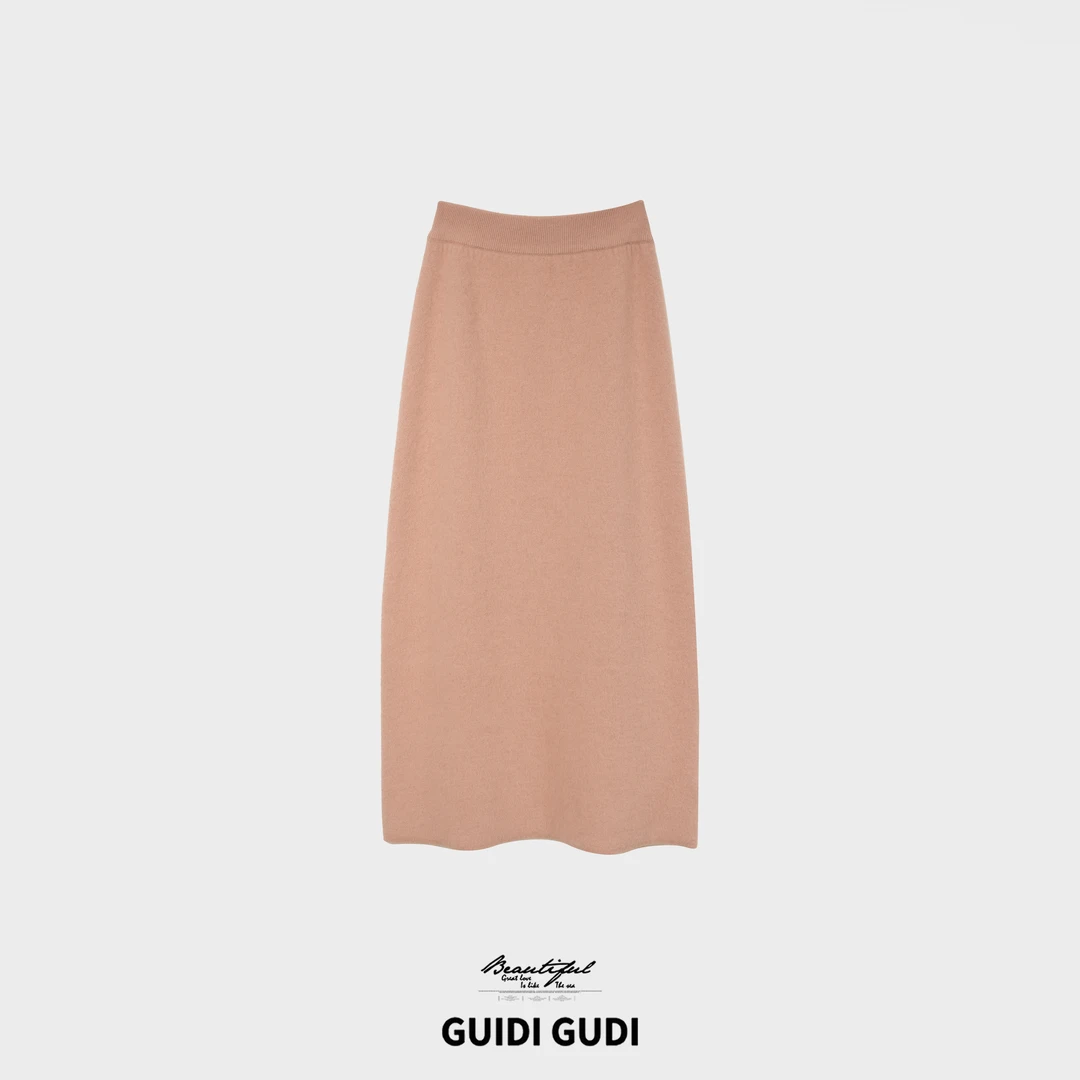 GUIDI GUDI【温柔记】韩系休闲慵懒百搭半身裙/黄加蓝